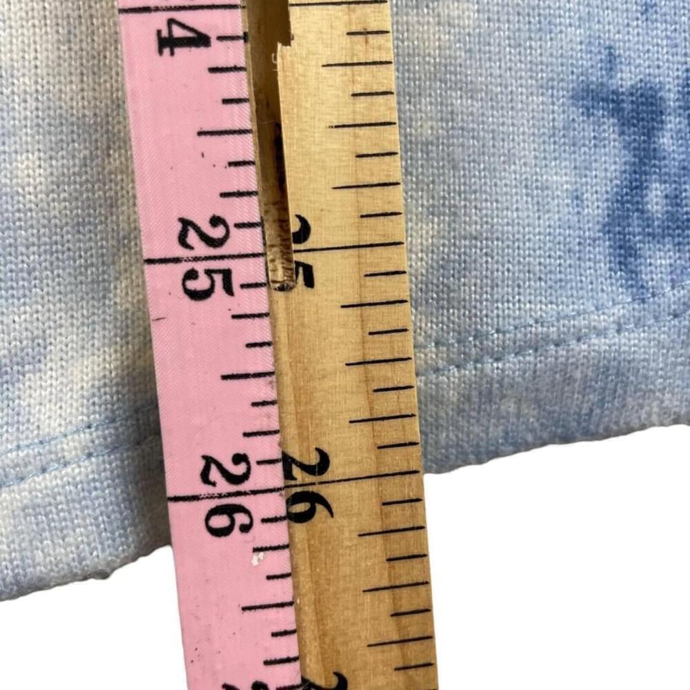 My Style Sweatshirt Womens Large Blue White Tie Dye Ruched Long Sleeve V Neck - Picture 8 of 11